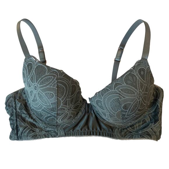 Aerie Show Off Plunge Push Up Rooftop Garden Lace Bra 38C - Picture 4 of 9